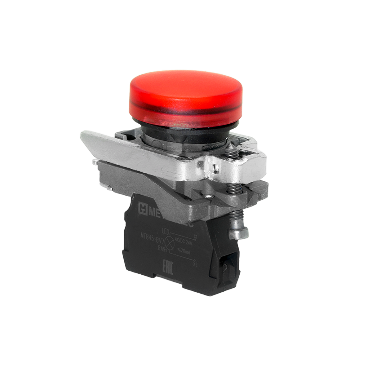 Лампа сигнальная красная, 24V AС/DC, IP65, металл MTB4-BV741