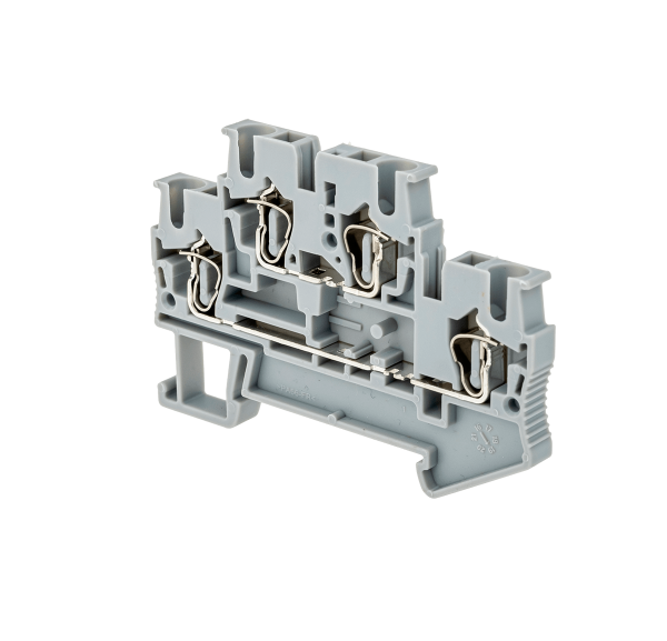 Клемма пружинная двухуровневая,  2.5 мм², серая MTS-D2.5