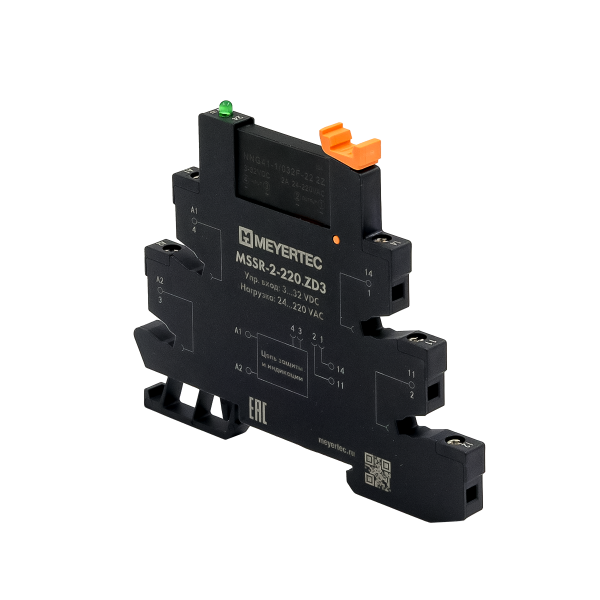 Модуль реле твердотельное, 220VAC и колодка MSSR-2-220.ZD3