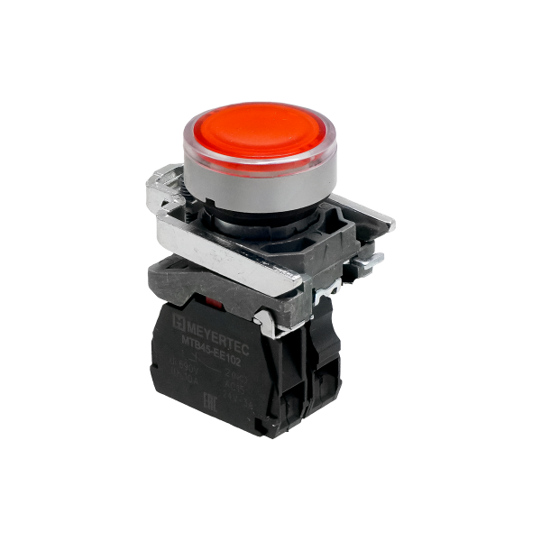 Кнопка красная с подсветкой, 1NС, 220V AC/DC, IP65, металл MTB4-BW34723