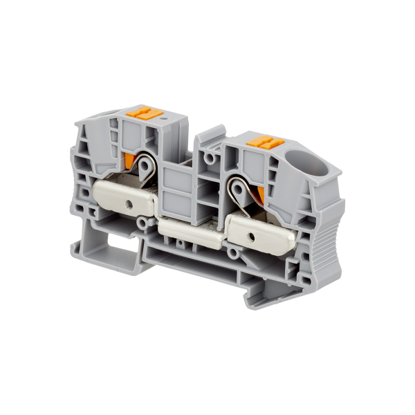 Клемма push-in проходная, 16 мм², серая MTP-16