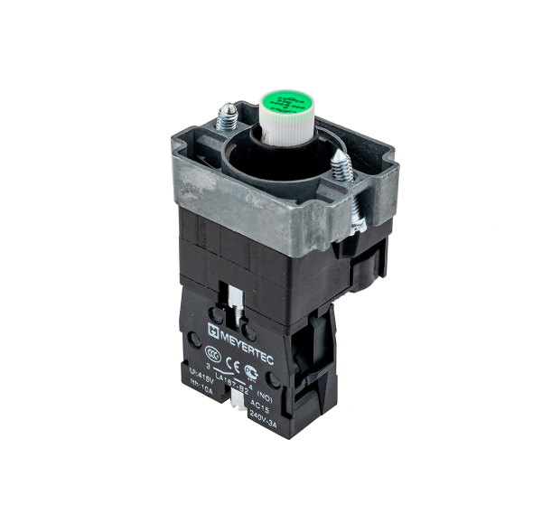 Основание с подсветкой 1NO зеленый 24V, металл MTB2-BW613