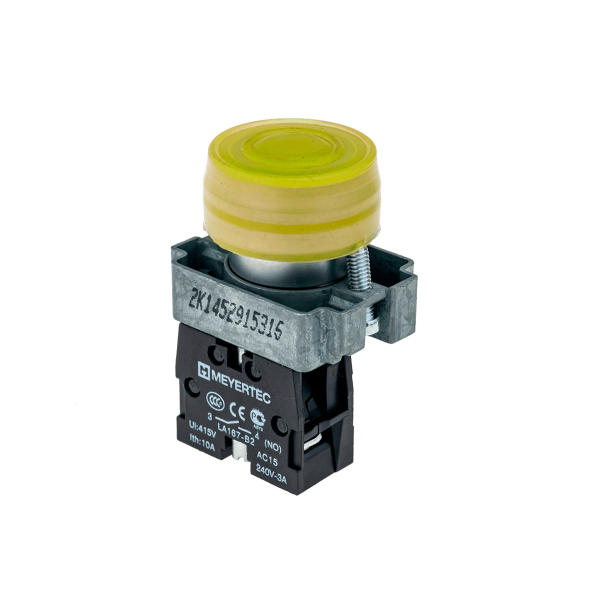 Кнопка в кожухе, желтая 1NO MTB2-BPZ115