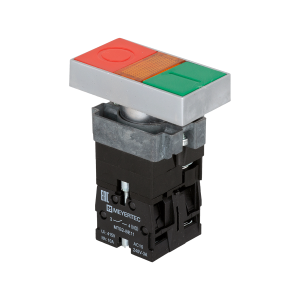Кнопка двойная с подсветкой 220V MTB2-BW8363