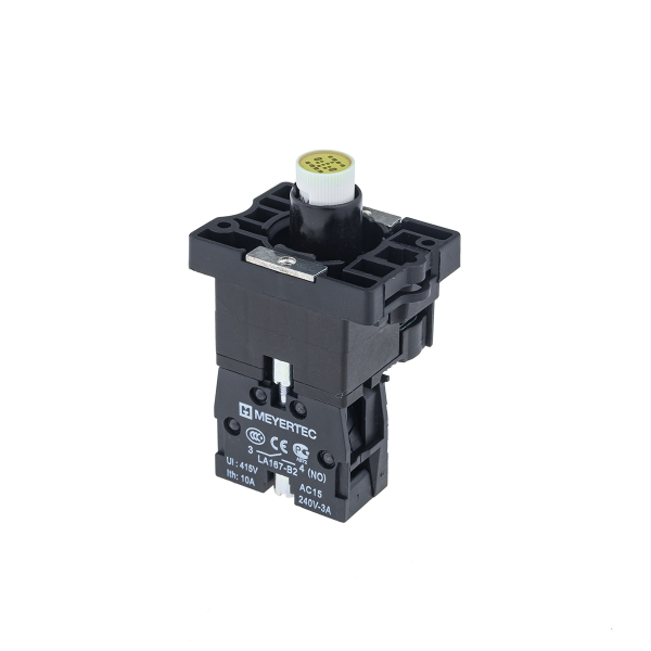 Основание с подсветкой 1NO желтый 220V, пластик MTB2-EW635