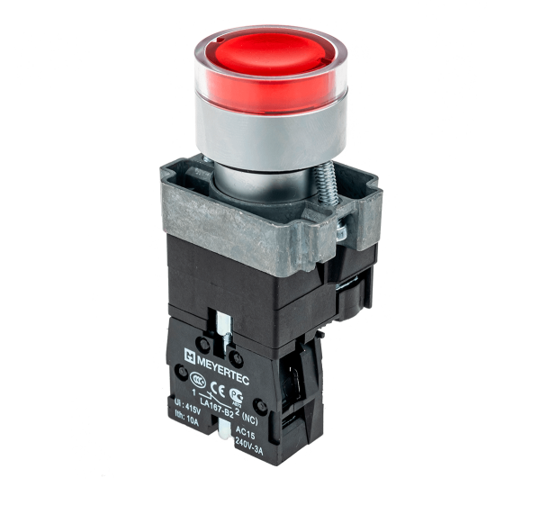 Кнопка с подсветкой красная 220V 1NC MTB2-BW3463