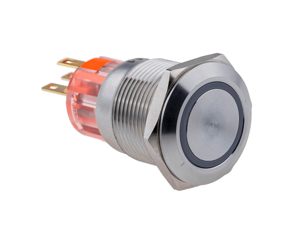 Кнопка с подсветкой зеленая, с возвратом, 220В AC, IP67 MT67-R220G11