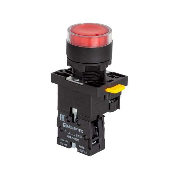 Кнопка красная с подсветкой, 1NС, 220V AC/DC, IP54, пластик MTB2-EW34623
