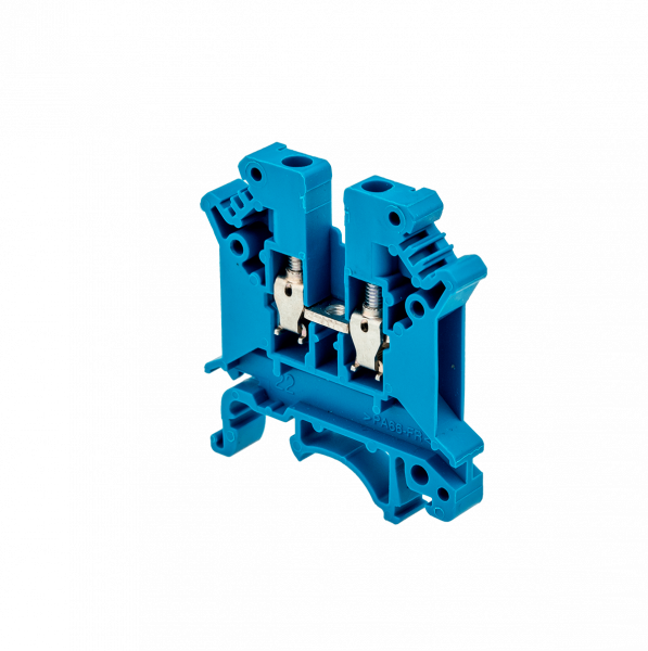 Клемма винтовая проходная, 4 мм², синяя MTU-4BL