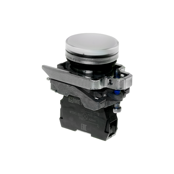 Лампа сигнальная белая, 220V AС/DC, IP65, металл MTB4-BV713